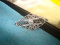 СТАРА СРЕБЪРНА РОМБОВИДНА БРОШКА ФИЛИГРАННО СРЕБРО ВИСОКА ПРОБА МАЙСТОРСКА ИЗРАБОТКА с ЦИРКОН 25842 , снимка 10