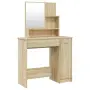 vidaXL Тоалетка с огледало, дъб сонома, 86,5x35x136 см, снимка 1