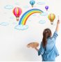 Дете рисува дъга въздушни балони стикер за стена и мебел стая самозалепващ, снимка 1 - Други - 35676388
