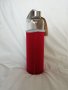 Стъклена бутилка за вода с червен термокалъф Brio Active 650 мл, снимка 3