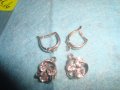 2 СРЕБЪРНИ ВИСУЛКИ със СРЕБЪРНИ ОБЕЦИ СРЕБРО 925 и ФАСЕТ ЦИРКОН КАМЪНИ 25168, снимка 3