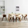 vidaXL Трапезни столове, 6 бр, кремави, извито дърво и изкуствена кожа, снимка 2