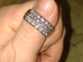 Пръстен-халка с кристали и диаманти, снимка 1