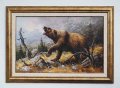 Мечка в планината, картина за ловци, снимка 1 - Картини - 44373354