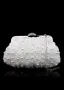 Бяла  вечерна чантичка с перли, снимка 1