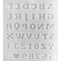 1 см латиница букви азбука числа цифри силиконов молд форма фондан смола гипс декор , снимка 1 - Форми - 44405986