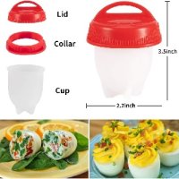 6 бр силиконови форми съда чашки за варене на яйца яйце без черупка Egg Boil Cooker, снимка 6 - Аксесоари за кухня - 41417380