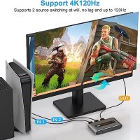 Нов 8K 2 в 1 HDMI превключвател Ръчен селектор за  PS5, PS4, Nintendo Switch, снимка 3 - Друга електроника - 41959059