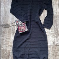Нова елестична елегантна бандажна черна парти рокля изчистен класически модел , снимка 2 - Рокли - 39576816