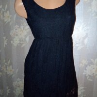 Черна дантелена рокля с по-къса предна част М,Л, снимка 6 - Рокли - 33974717