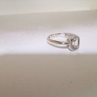 Златен годежен пръстен от бяло злато , снимка 4 - Пръстени - 34620052