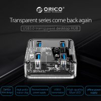 Orico хъб USB3.0 HUB 4 port прозрачен - ORICO MH4U-U3, снимка 6 - USB Flash памети - 35687280