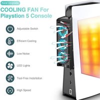 Нов Охлаждащ вентилатор за PS5 Плейстейшън 3 USB порта LED светлина Геймъри, снимка 3 - Аксесоари - 41848630