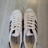 модерни кецове Adidas Superstar с розово или черно, снимка 6 - Дамски ежедневни обувки - 41308782