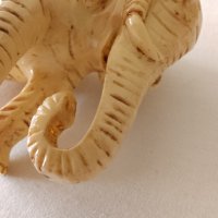 Рядка фигура, скулптура,статуетка Слонче от Слонова кост във перфектно състояние , снимка 9 - Антикварни и старинни предмети - 44296113