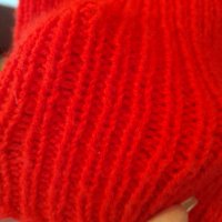 Червена рокля ръчно плетиво-ТОП ОФЕРТА , снимка 3 - Рокли - 35705524