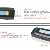 Flash Стик USB Диктофон Флашка Аудио Рекордер Ползващ MicroSD Карти до 32GB (без вградена памет), снимка 6 - Аудиосистеми - 36297685