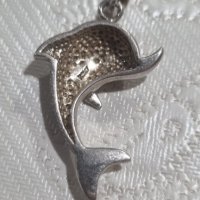 Сребърна висулка делфин 925 проба , снимка 3 - Колиета, медальони, синджири - 44202327