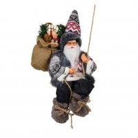 Коледна висяща декоративна фигура на Дядо Коледа с въже, 25см , снимка 1 - Декорация за дома - 34740249