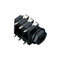 Букса за панелен монтаж 6pin с превключване черна STEREO 6,3mm JACK(ж), снимка 1 - Друга електроника - 42383443