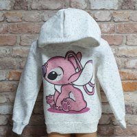 Нов детски суичър с дигитален печат Розов Стич (Stitch) в цвят бял меланж, снимка 7 - Детски анцузи и суичери - 42730185