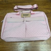 Kono  Чанта за лаптоп за жени, 15,6-инчово ватирано куфарче, водоотблъскваща калъфка, розово, снимка 7 - Чанти - 44507397