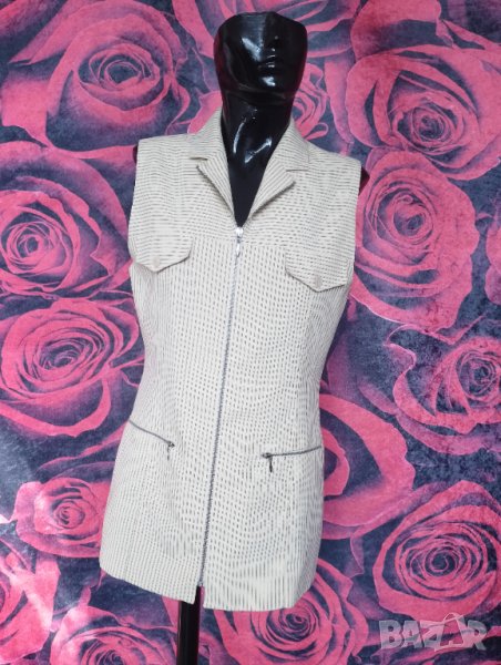 Кремаво жълто елече с цип Л, снимка 1