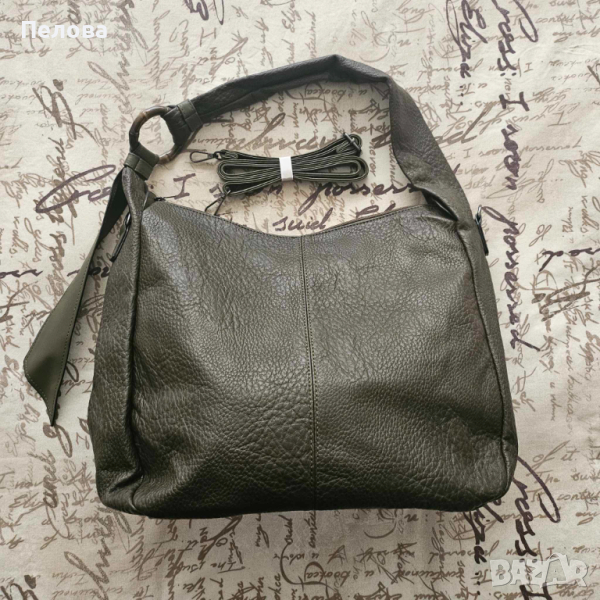 Чанта тип торба, цвят kaki/маслено зелен, снимка 1