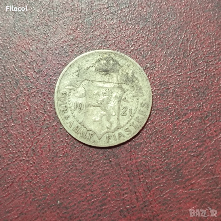 Кипър 4½ пиастъра 1921 г. Джордж V, снимка 1