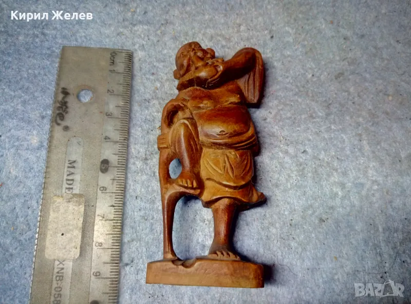 Стара АФРИКАНСКА ДЪРВЕНА ФИГУРКА СТАТУЕТКА от ПЪСТЪР АБАНОС Ръчна МАЙСТОРСКА РАБОТА ДЪРВОРЕЗБА 47613, снимка 1