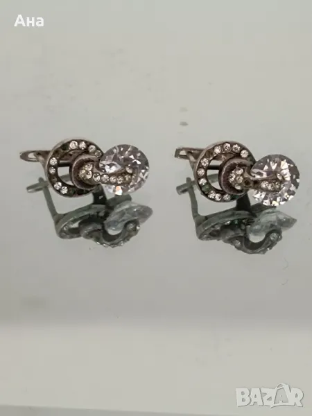 Красиви сребърни обеци с камъни , снимка 1