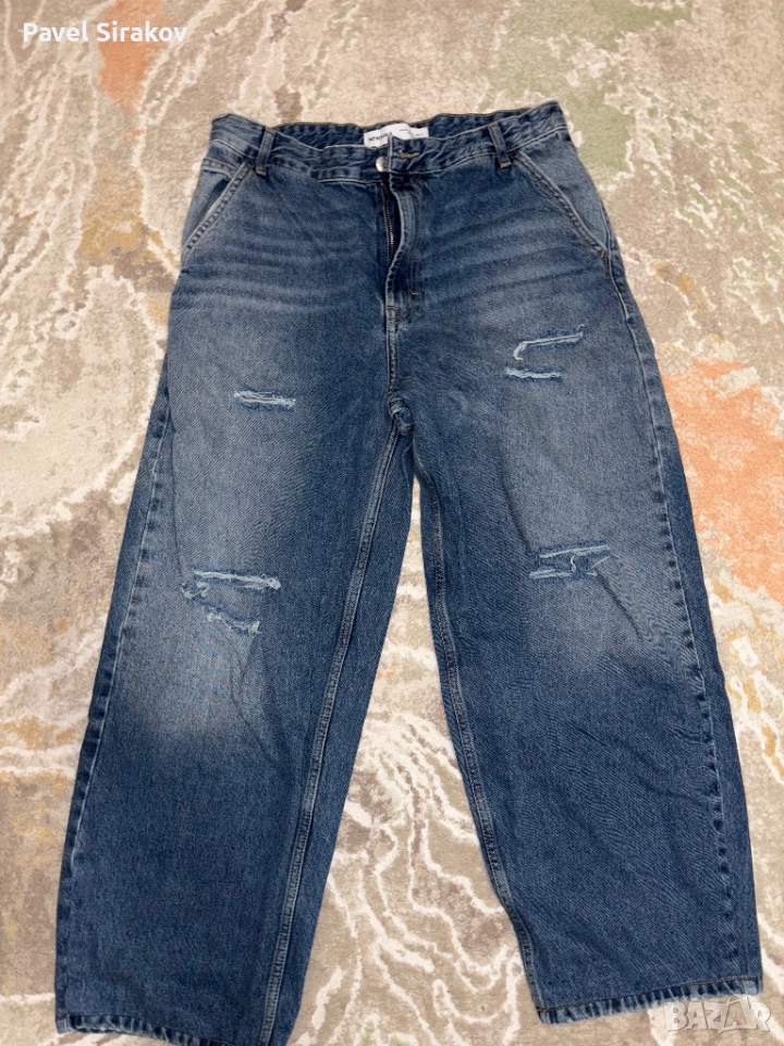 Bershka Oversized сини разкъсани дънки тип ,,Skater”, снимка 1