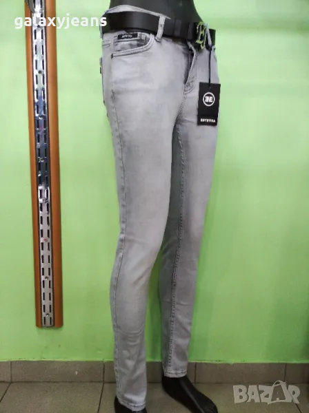 Estetica- модел skinny, светло сиви, избелени, изчистени, мек деним с еластан, снимка 1