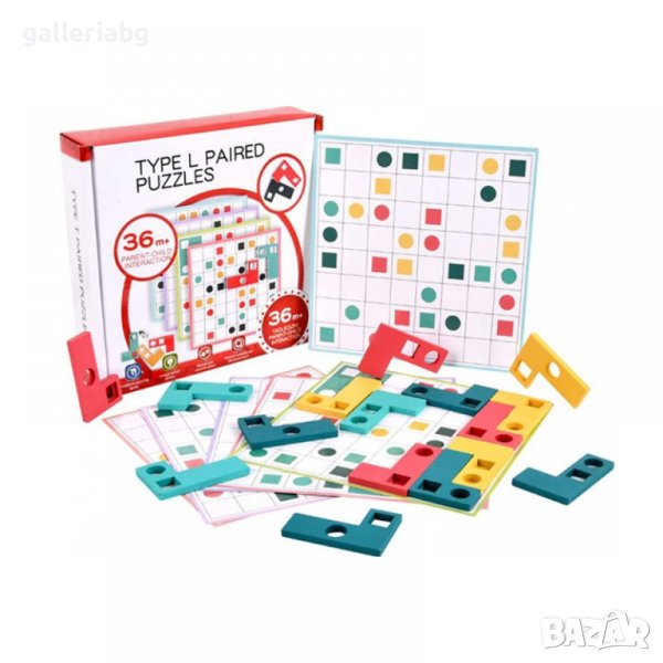 Дървена игра - пъзел тип тетрис, снимка 1