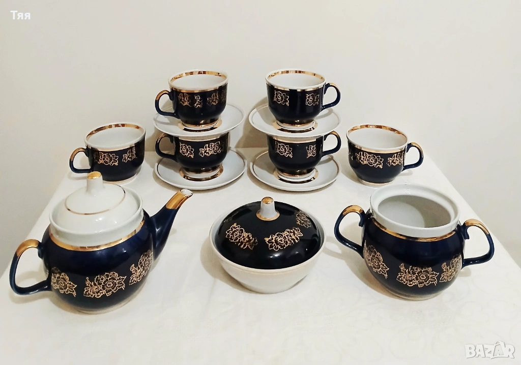 Руски порцеланов сервиз за чай , снимка 1