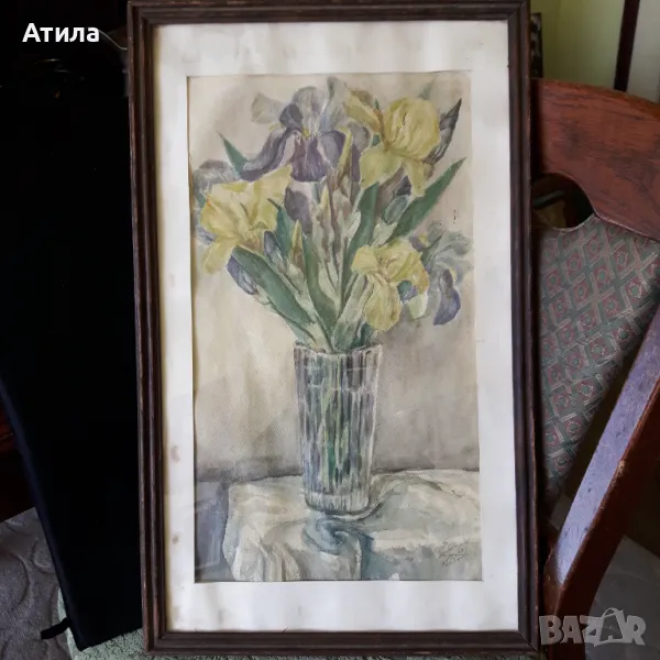 картина акварел 63/39 см, снимка 1