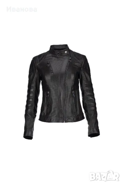 Черна рокерия. Кожено яке висок клас естествена кожа, снимка 1
