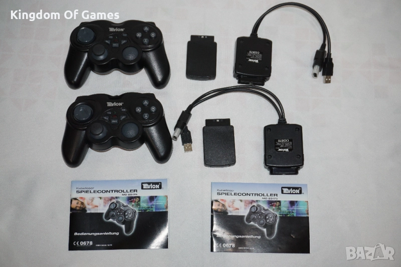 Два броя Оригинални Безжични Контролери Tevion MD 85175 за PC/PS2/XBOX Made In Germany, снимка 1