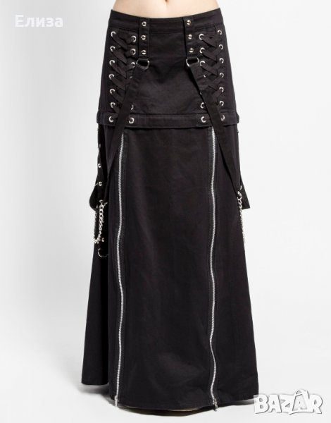 сайбър готик пънк пола XL и XXL 2 в 1 Tripp NYC double corset zip off skirt, снимка 1