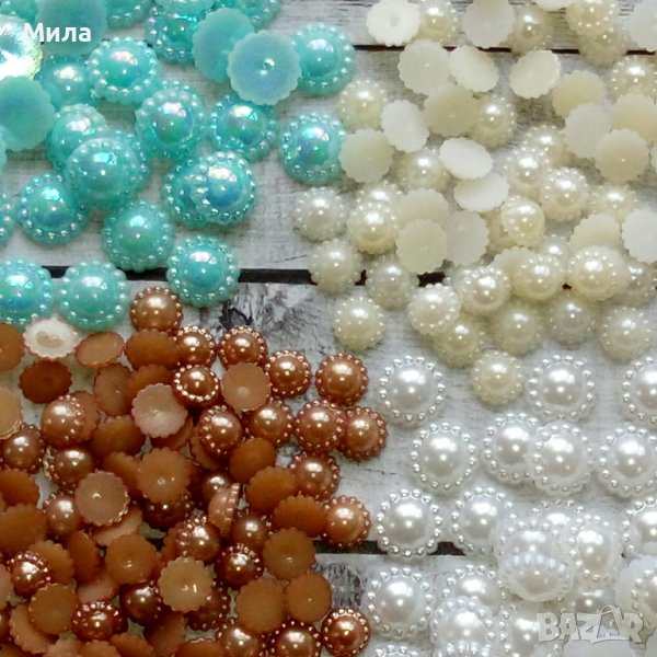 Перли половинки 9 -12мм 100 броя, снимка 1