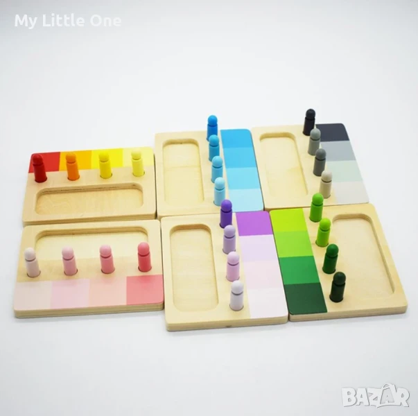 Дървена игра за сортиране „ Нюанси“, снимка 1