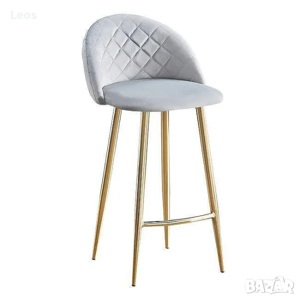 Бар стол Бела в сиво, снимка 1