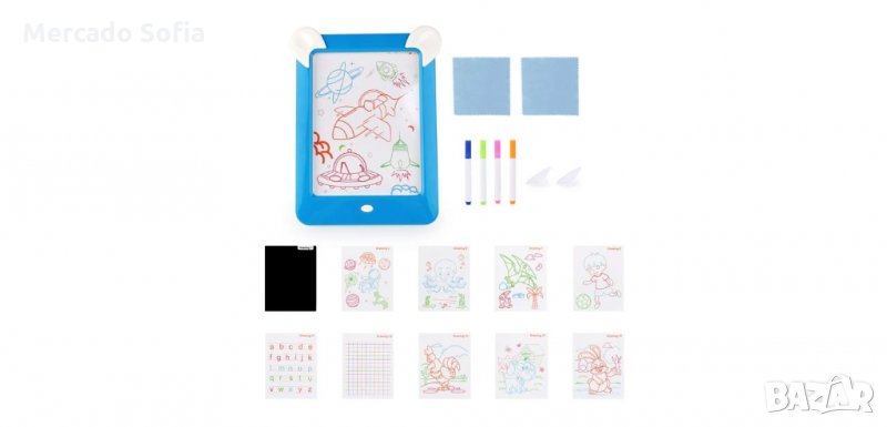 Вълшебна дъска за рисуване за деца, Синя, снимка 1
