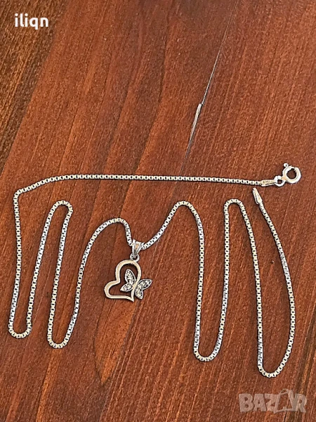 Сребърен синджир с висулка. 55см. Цена 24,99лв. За Севлиево безплатна доставка. , снимка 1