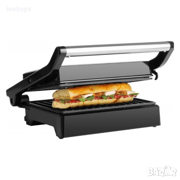  Сандвич мейкър/грил ECG S 3070 Panini Power, 1500W, Черен/Сив, снимка 1
