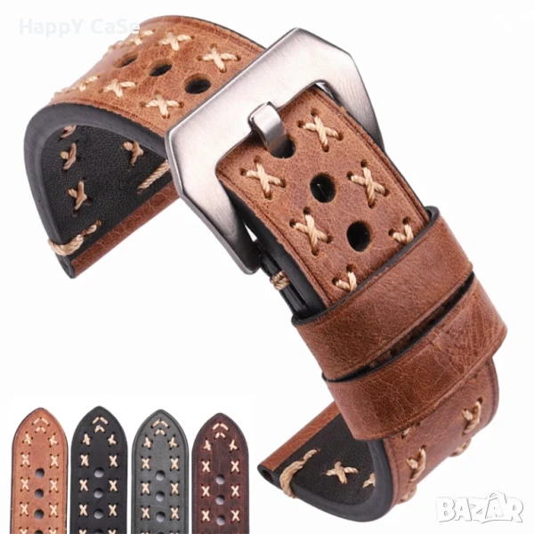 HAND MADE Кожена каишка за Huawei Watch/Samsung/Xiaomi/Garmin/Apple/Amazfit, снимка 1