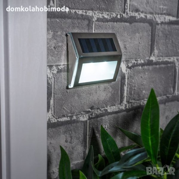 Соларен фенер за стена настолен, за окачване,10x2.3x8 см, снимка 1
