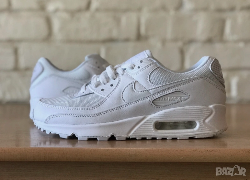 Nike Air Max 90 Triple White Wolf Grey CN8490-100 номер 39,5-40 , снимка 1