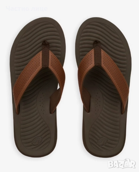 Мъжки джапанки кафеви от естествена кожа, снимка 1