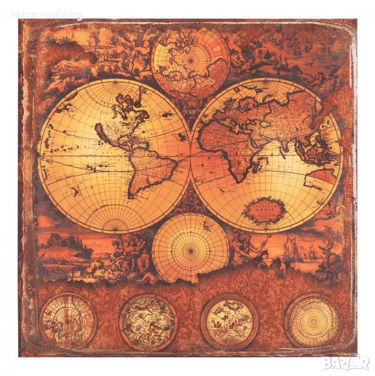  Картина дизайн карта за земята 80x80, снимка 1